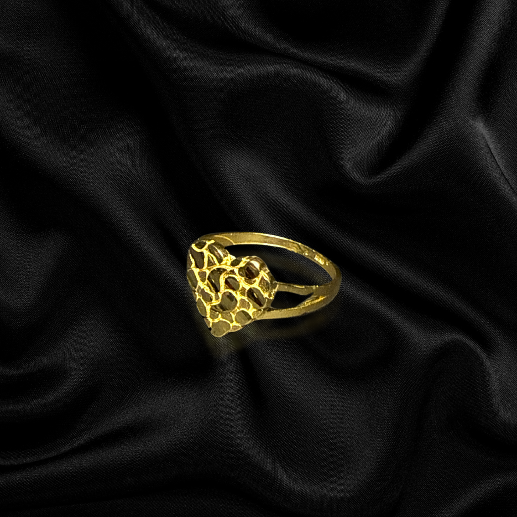 10k Heart Nugget Ring