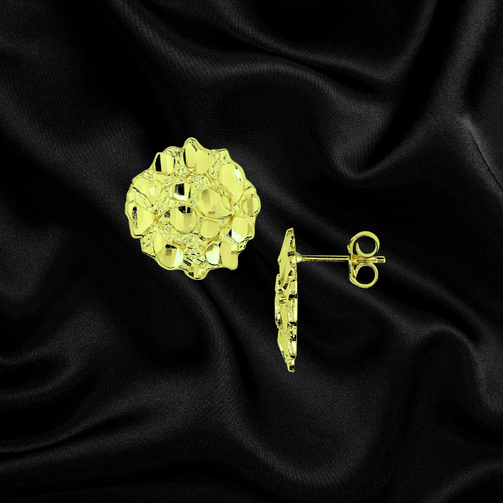 10k Circle Nugget Earrings