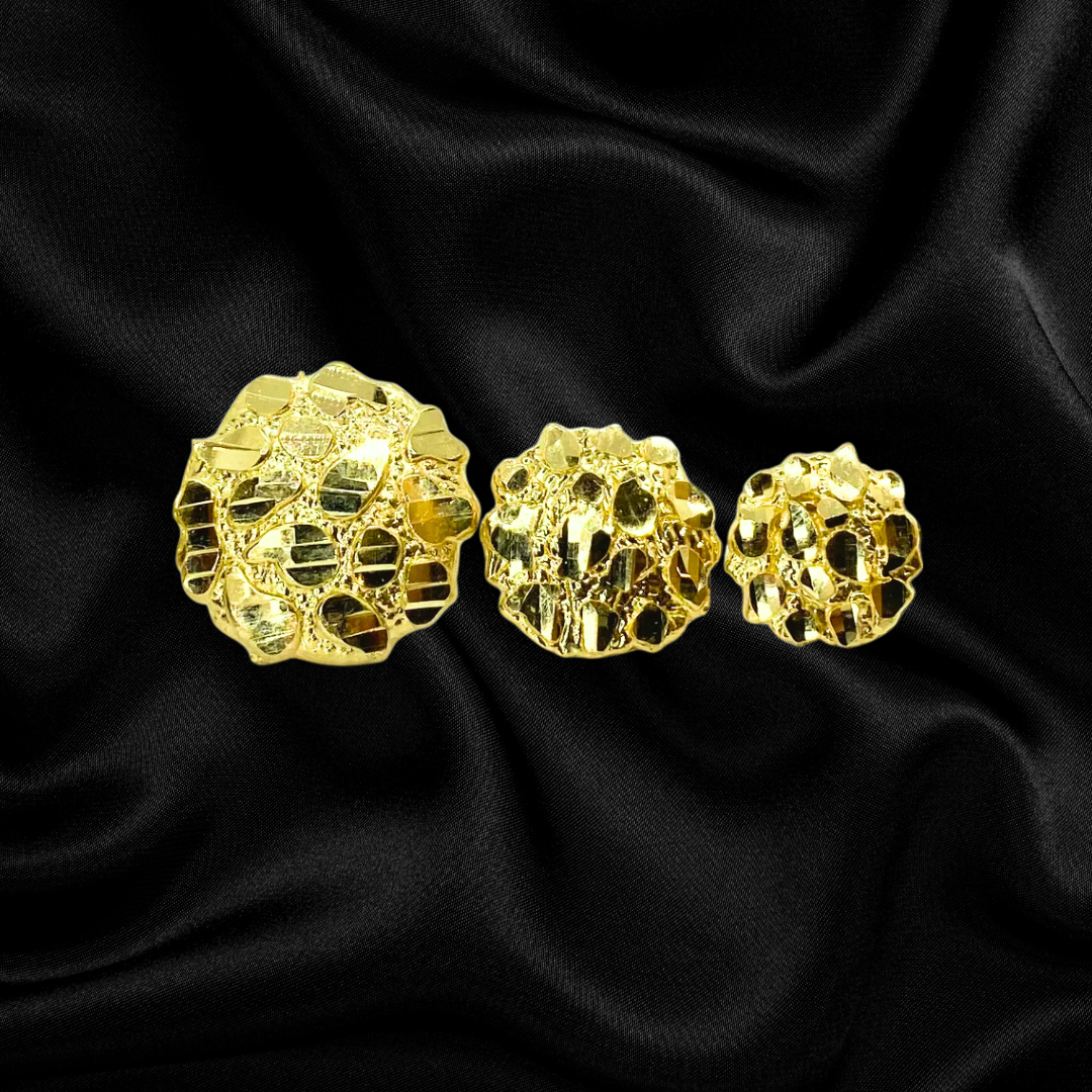 10k Circle Nugget Earrings