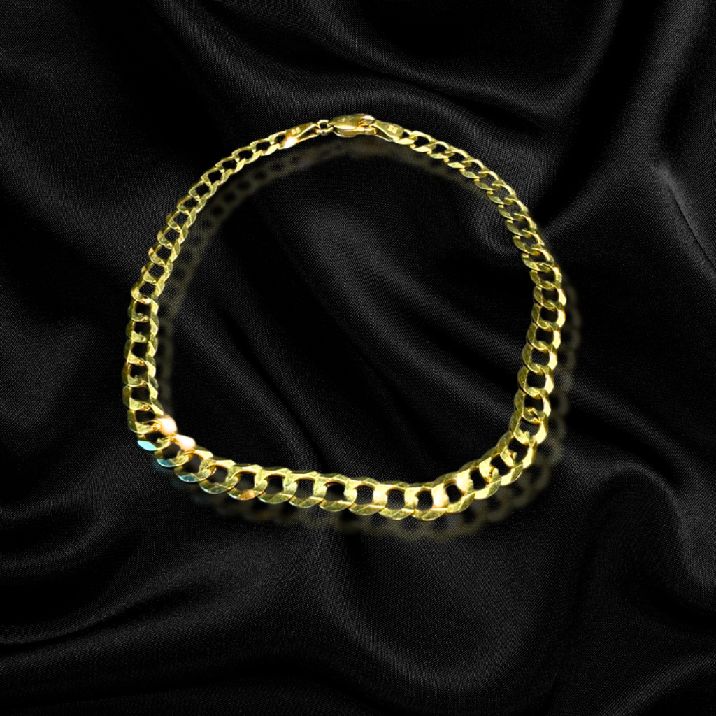 10k Solid Curb Bracelet