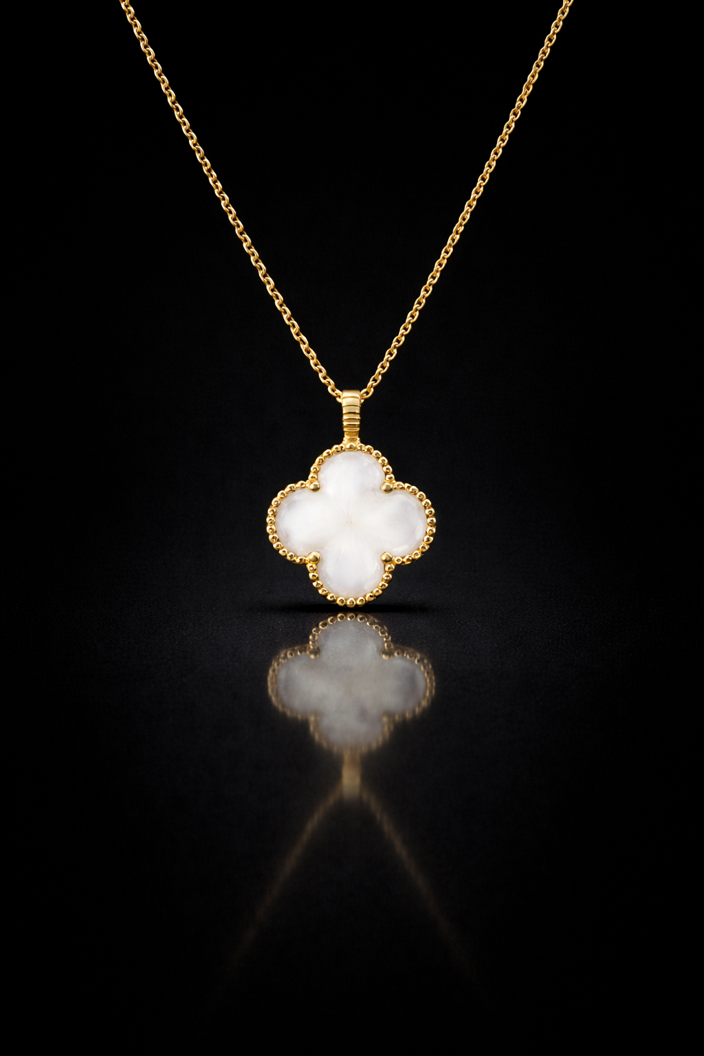 14k White Clover Chain Set