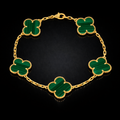 14k Green Clover Bracelet 11mm 7"