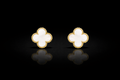 14k White Clover Earrings 9mm