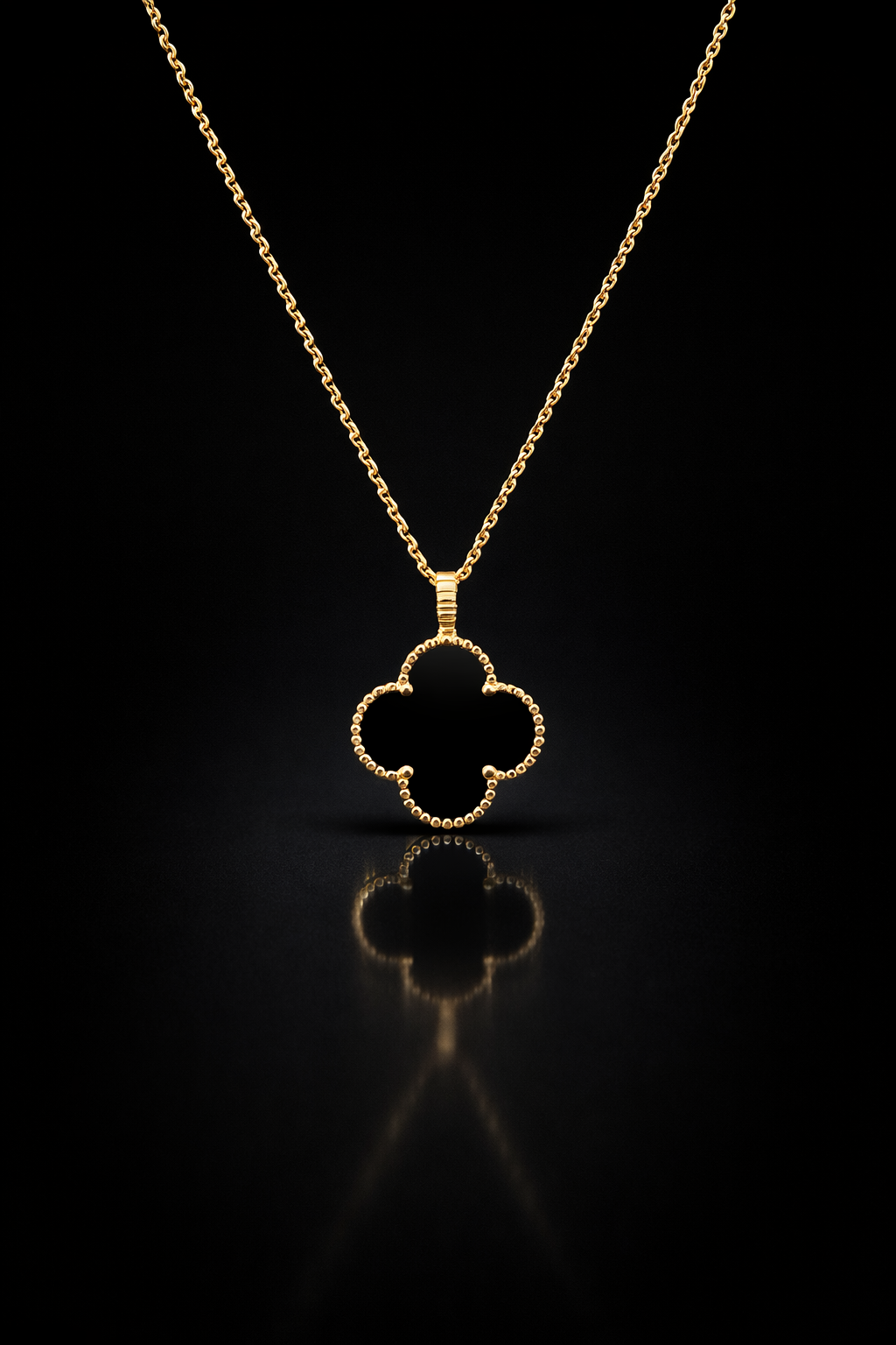 14k Black Clover Chain Set