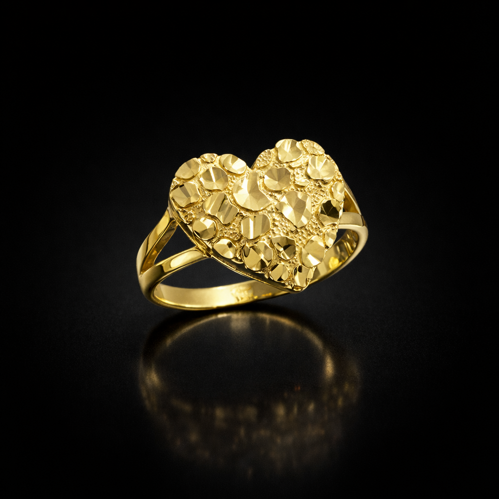 10k Heart Nugget Ring