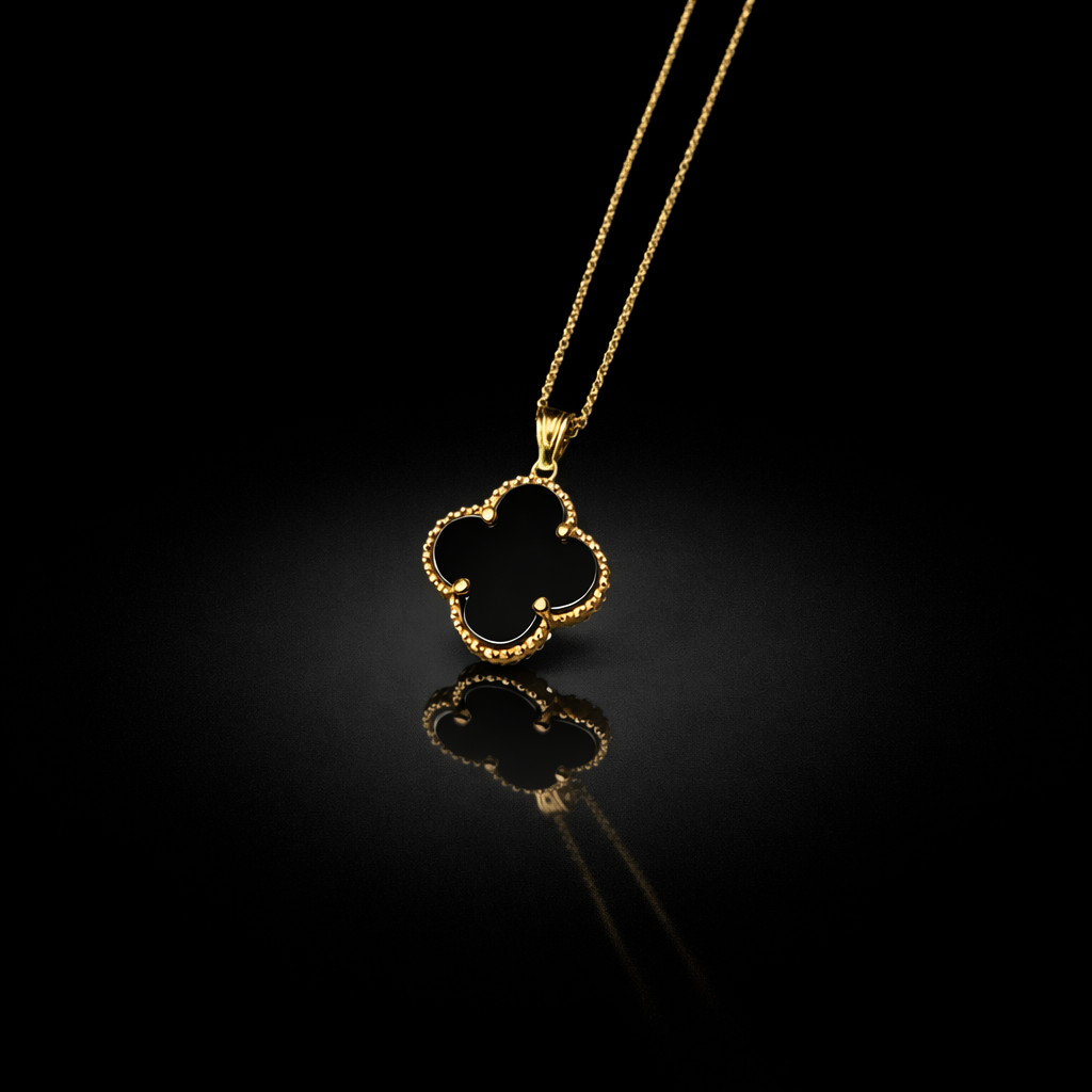 14k Black Clover Chain Set