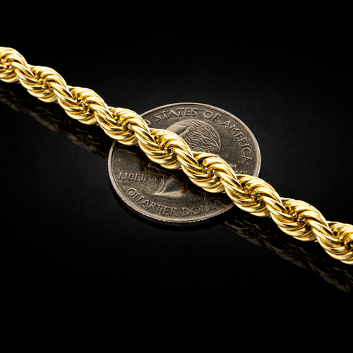 10k Lightweight Rope Bracelet 6mm