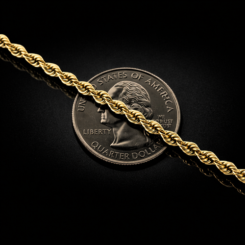 10k Lightweight Rope Bracelet 4mm