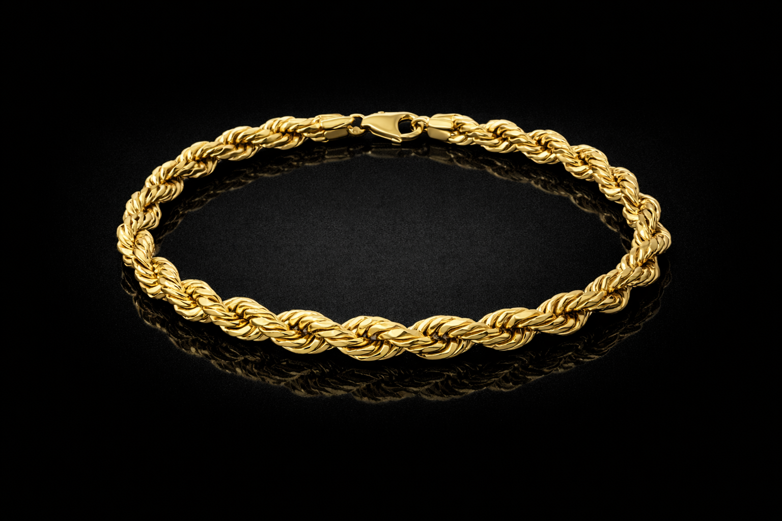 10k Lightweight Rope Bracelet 6mm