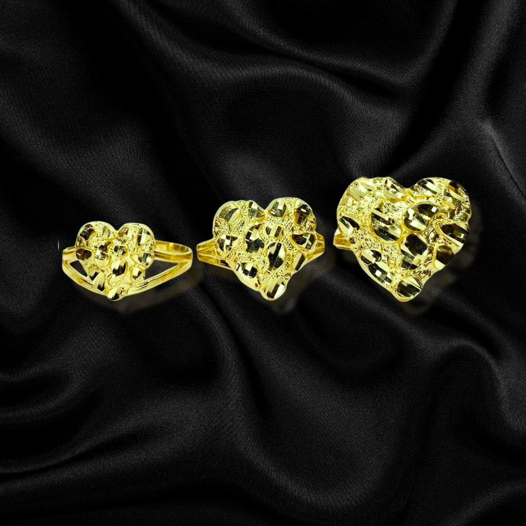 10k Heart Nugget Ring